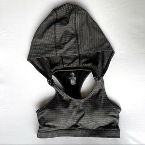 MPG elliptical hooded sports bra